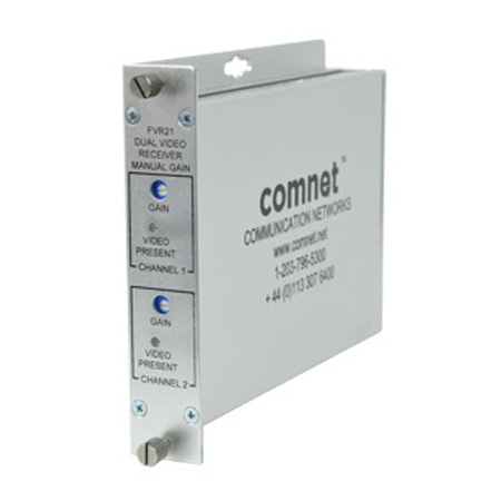 FVR21 Comnet Dual Video Receiver With Manual Gain, mm, 2 fiber