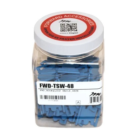 FWD-TSW-48 Middle Atlantic Forward Hook & Loop Tie Saddles - 48 Pieces