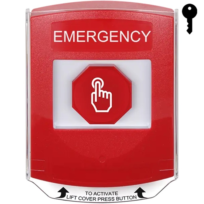 G3A022EM-EN STI G3 Multipurpose Push Button No Camera Red Shield Key-To-Reset Emergency - English