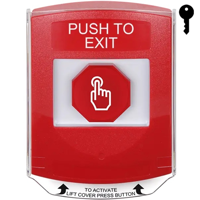 G3A022PX-EN STI G3 Multipurpose Push Button No Camera Red Shield Key-To-Reset Push To Exit- English
