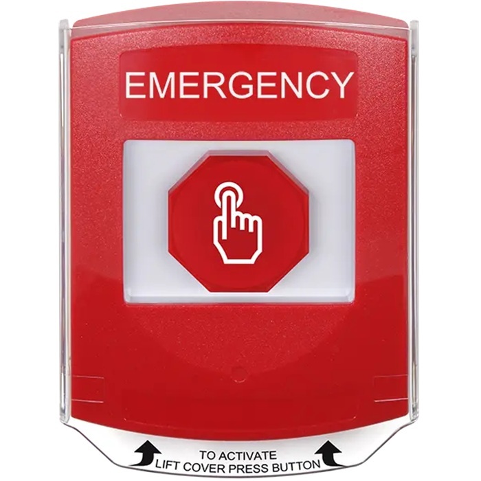 G3A025EM-EN STI G3 Multipurpose Push Button No Camera Red Shield Momentary Emergency - English