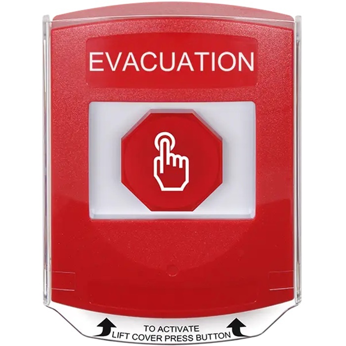 G3A025EV-EN STI G3 Multipurpose Push Button No Camera Red Shield Momentary Evacuation - English