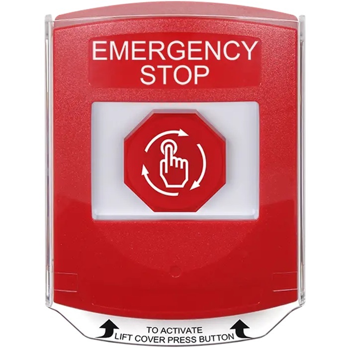G3A029ES-EN STI G3 Multipurpose Push Button No Camera Red Shield Turn-To-Reset Emergency Stop - English