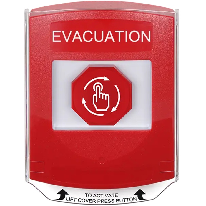 G3A029EV-EN STI G3 Multipurpose Push Button No Camera Red Shield Turn-To-Reset Evacuation - English