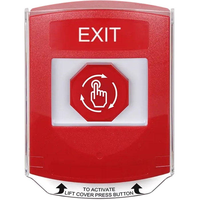 G3A029XT-EN STI G3 Multipurpose Push Button No Camera Red Shield Turn-To-Reset Exit - English