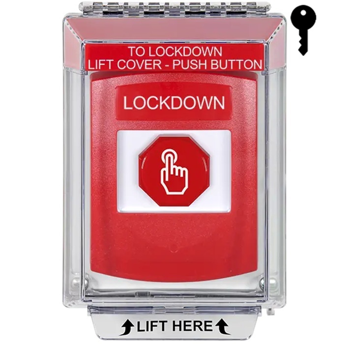 G3A032LD-EN STI G3 Multipurpose Push Button No Camera Red 14010 Flush without Sound Key-To-Reset LockDown - English