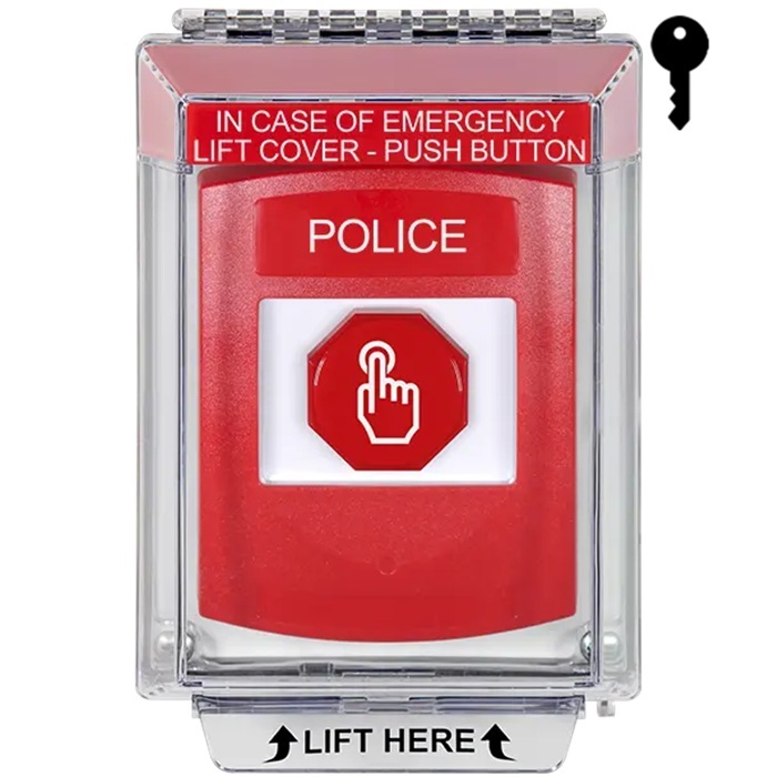 G3A032PL-EN STI G3 Multipurpose Push Button No Camera Red 14010 Flush without Sound Key-To-Reset Police - English