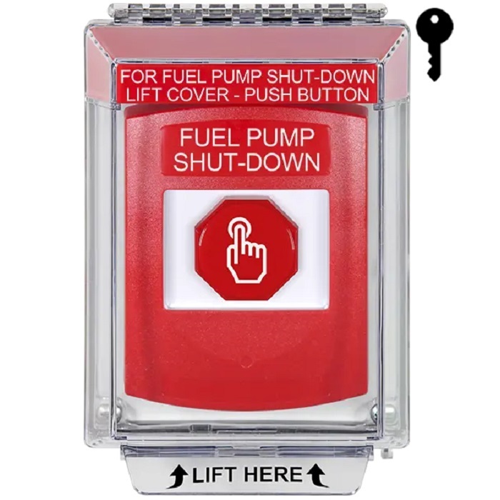 G3A032PS-EN STI G3 Multipurpose Push Button No Camera Red 14010 Flush without Sound Key-To-Reset Fuel Pump Shut-down - English