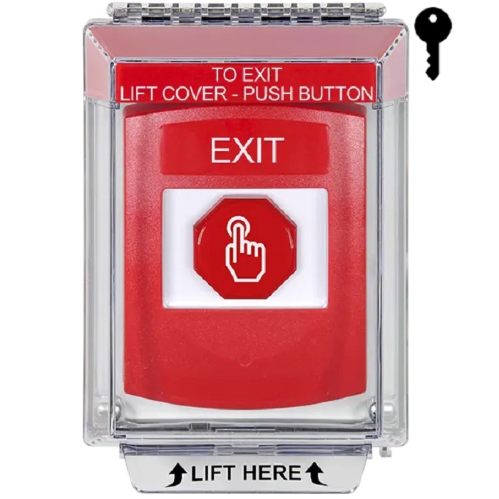 G3A032XT-EN STI G3 Multipurpose Push Button No Camera Red 14010 Flush without Sound Key-To-Reset Exit - English