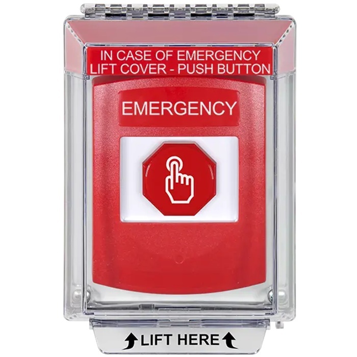 G3A035EM-EN STI G3 Multipurpose Push Button No Camera Red 14010 Flush without Sound Momentary Emergency - English