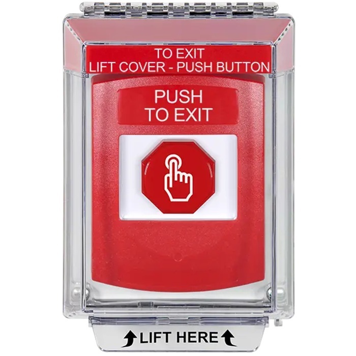 G3A035PX-EN STI G3 Multipurpose Push Button No Camera Red 14010 Flush without Sound Momentary Push To Exit - English