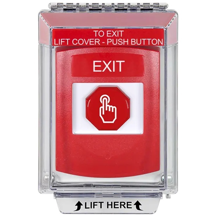 G3A035XT-EN STI G3 Multipurpose Push Button No Camera Red 14010 Flush without Sound Momentary Exit - English