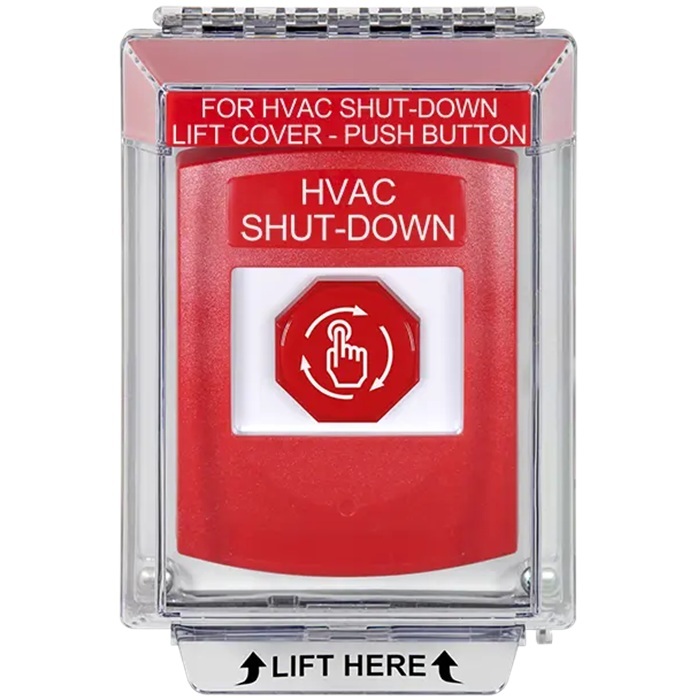 G3A039HV-EN STI G3 Multipurpose Push Button No Camera Red 14010 Flush without Sound Turn-To-Reset HVAC Shut-Down - English