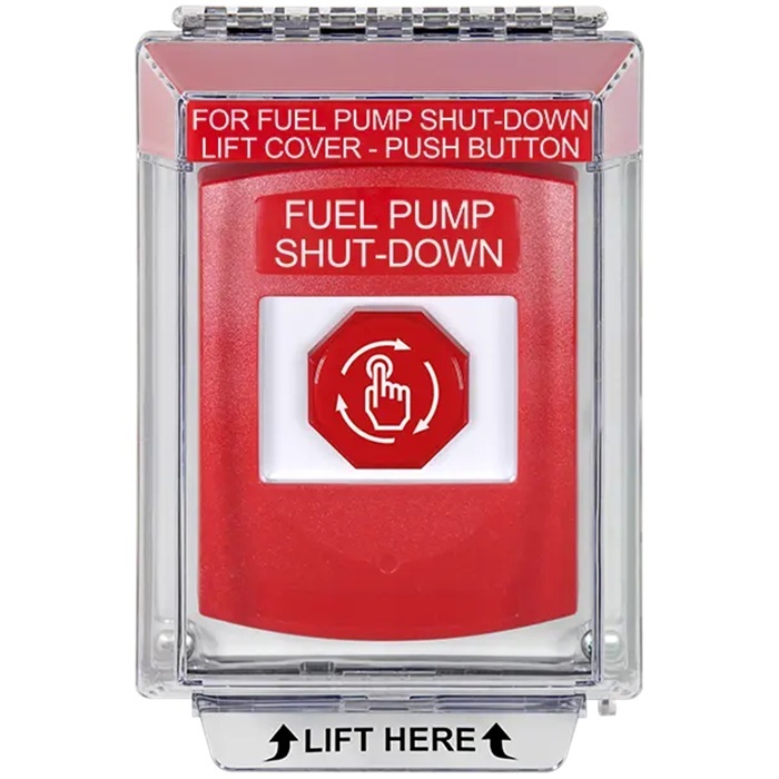G3A039PS-EN STI G3 Multipurpose Push Button No Camera Red 14010 Flush without Sound Turn-To-Reset Fuel Pump Shut-Down - English