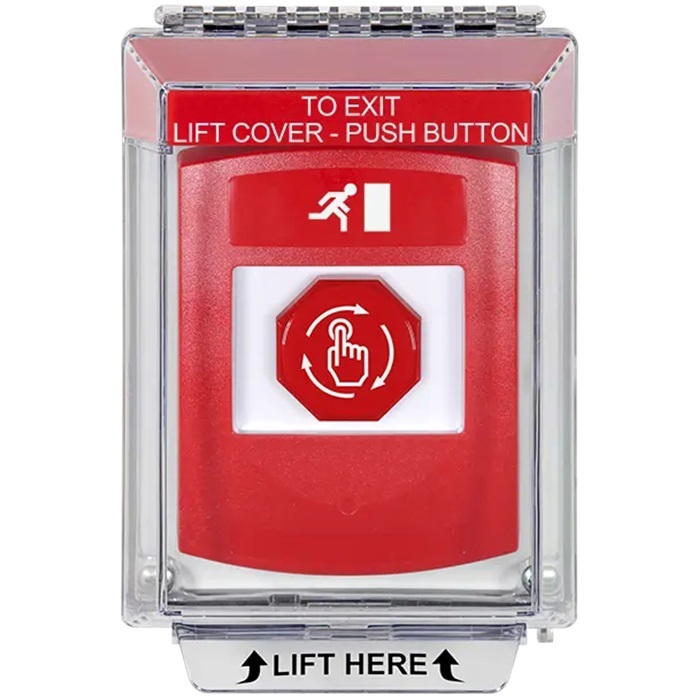 G3A039RM-EN STI G3 Multipurpose Push Button No Camera Red 14010 Flush without Sound Turn-To-Reset Running Man Symbol - English