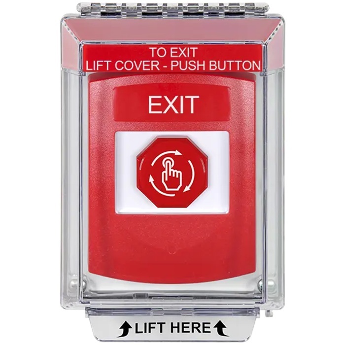 G3A039XT-EN STI G3 Multipurpose Push Button No Camera Red 14010 Flush without Sound Turn-To-Reset Exit - English