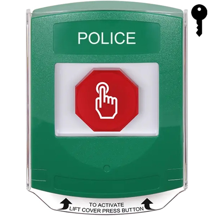 G3A122PL-EN STI G3 Multipurpose Push Button No Camera Green Shield Key-To-Reset Police - English
