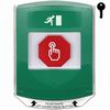 Show product details for G3A122RM-EN STI G3 Multipurpose Push Button No Camera Green Shield Key-To-Reset Running Man Symbol - English