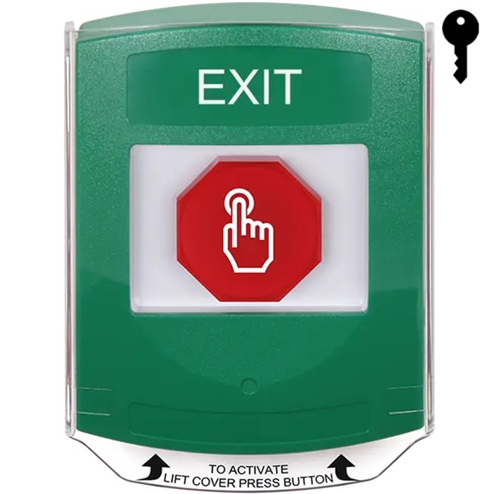 G3A122XT-EN STI G3 Multipurpose Push Button No Camera Green Shield Key-To-Reset Exit - English