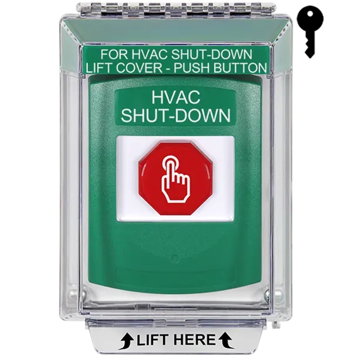 G3A132HV-EN STI G3 Multipurpose Push Button No Camera Green 14010 Flush without Sound Key-To-Reset HVAC Shut-Down - English