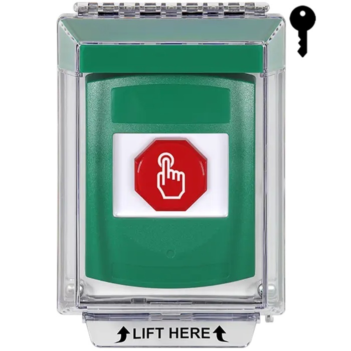 G3A132NT-EN STI G3 Multipurpose Push Button No Camera Green 14010 Flush without Sound Key-To-Reset No Text - English