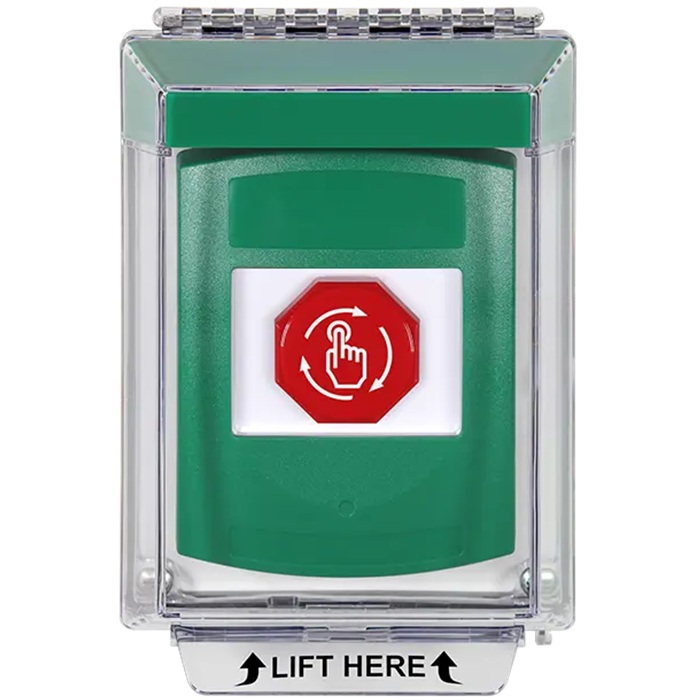 G3A139NT-EN STI G3 Multipurpose Push Button No Camera Green 14010 Flush without Sound Turn-To-Reset No Text - English