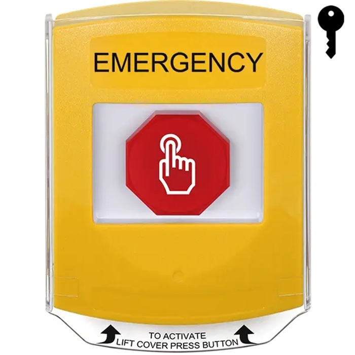 G3A222EM-EN STI G3 Multipurpose Push Button No Camera Yellow Shield Key-To-Reset Emergency - English