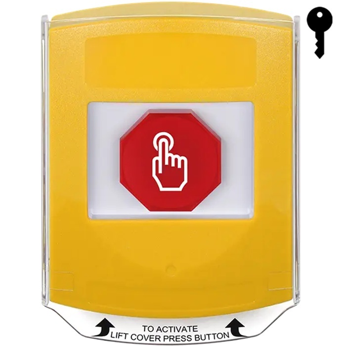 G3A222NT-EN STI G3 Multipurpose Push Button No Camera Yellow Shield Key-To-Reset No Text - English