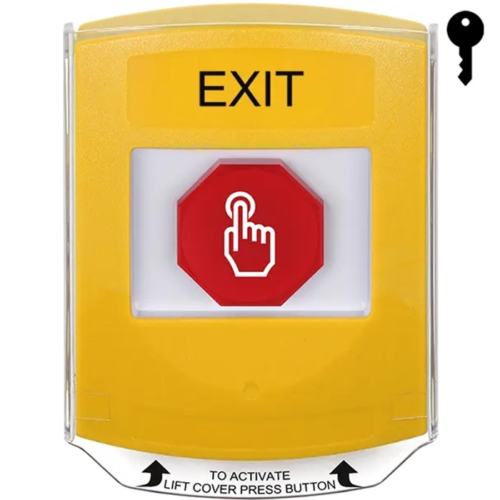 G3A222XT-EN STI G3 Multipurpose Push Button No Camera Yellow Shield Key-To-Reset Exit - English
