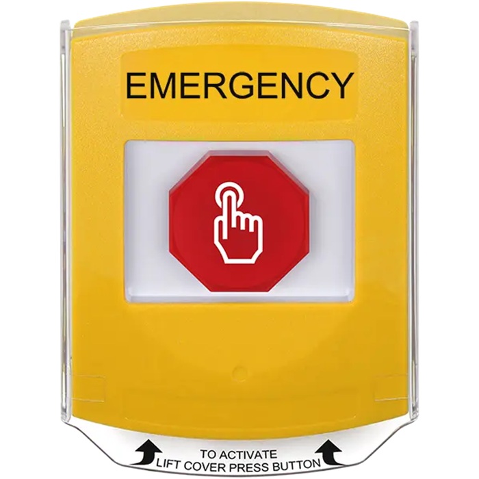 G3A225EM-EN STI G3 Multipurpose Push Button No Camera Yellow Shield Momentary Emergency - English