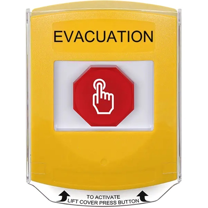 G3A225EV-EN STI G3 Multipurpose Push Button No Camera Yellow Shield Momentary Evacuation - English