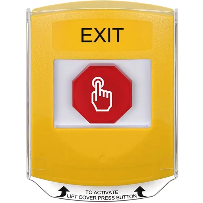 G3A225XT-EN STI G3 Multipurpose Push Button No Camera Yellow Shield Momentary Exit - English