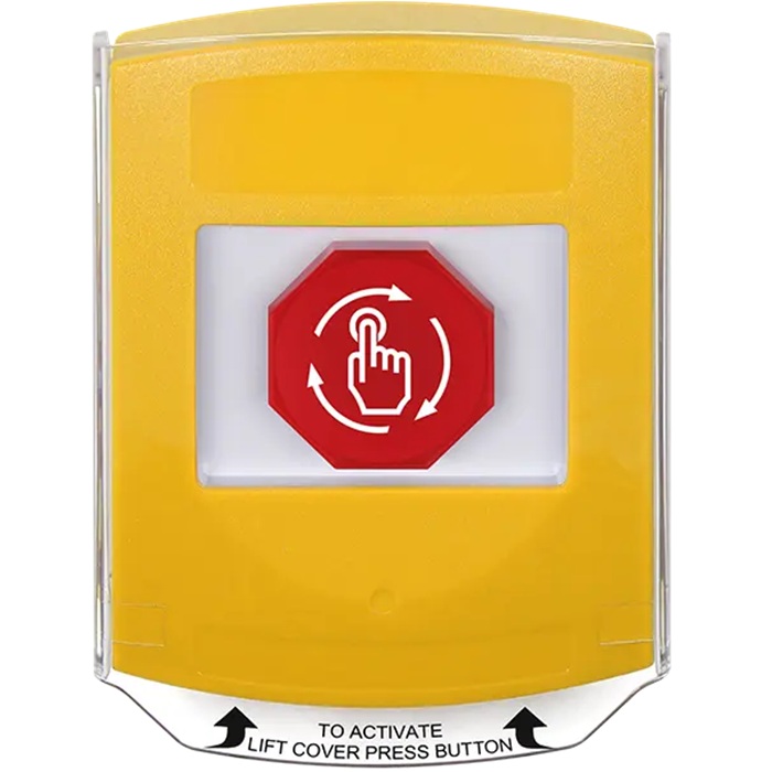 G3A229NT-EN STI G3 Multipurpose Push Button No Camera Yellow Shield Turn-To-Reset No Text - English