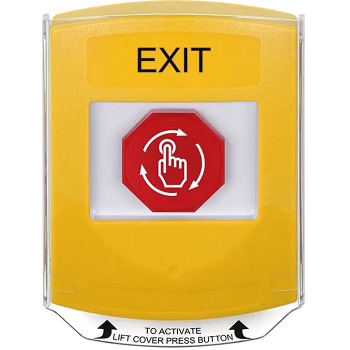 G3A229XT-EN STI G3 Multipurpose Push Button No Camera Yellow Shield Turn-To-Reset Exit - English
