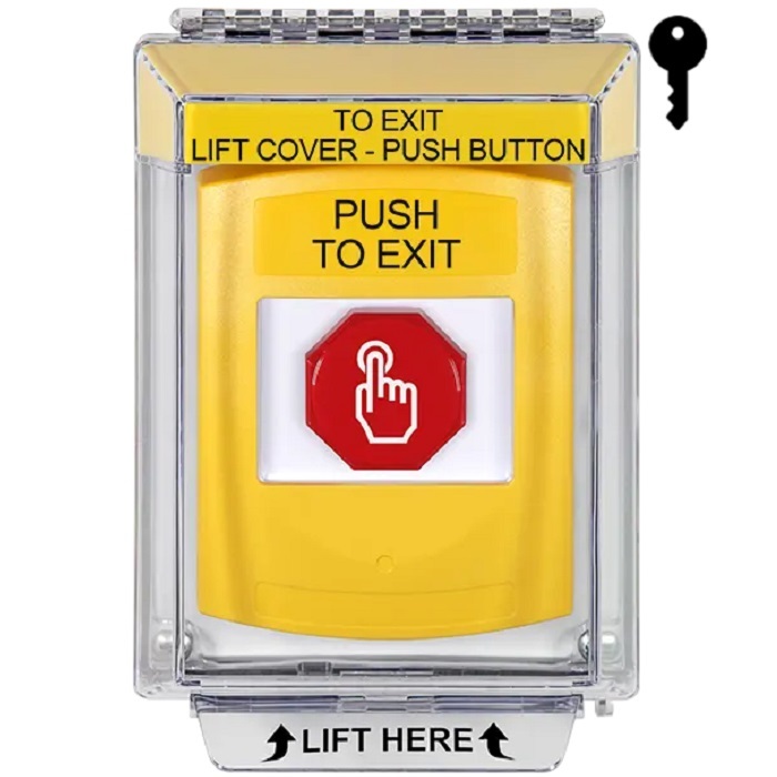 G3A232PX-EN STI G3 Multipurpose Push Button No Camera Yellow 14010 Flush without Sound Key-To-Reset Push To Exit - English