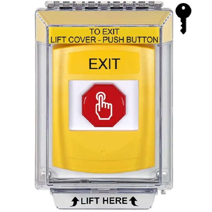 G3A232XT-EN STI G3 Multipurpose Push Button No Camera Yellow 14010 Flush without Sound Key-To-Reset Exit - English