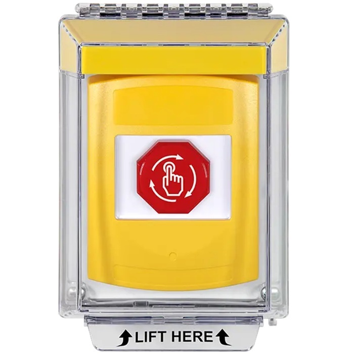 G3A239NT-EN STI G3 Multipurpose Push Button No Camera Yellow 14010 Flush without Sound Turn-To-Reset No Text - English