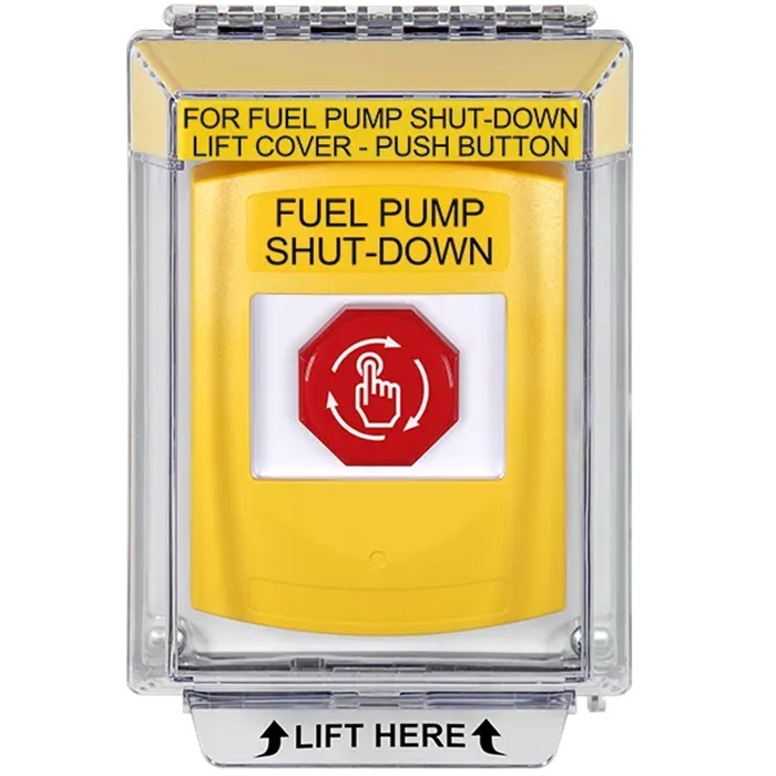 G3A239PS-EN STI G3 Multipurpose Push Button No Camera Yellow 14010 Flush without Sound Turn-To-Reset Fuel Pump Shut-Down - English