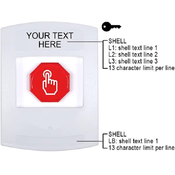 G3A302ZA-EN STI G3 Multipurpose Push Button No Camera White No Cover Key-To-Reset Custom Text - English