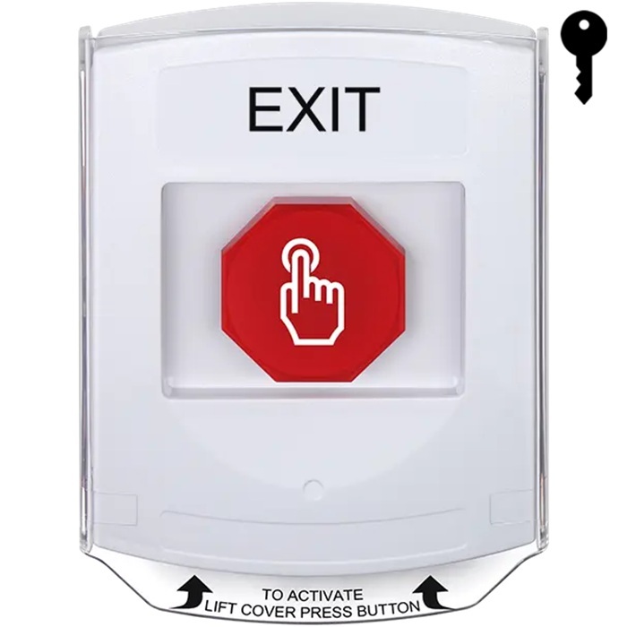 G3A322XT-EN STI G3 Multipurpose Push Button No Camera White Shield Key-To-Reset Exit - English