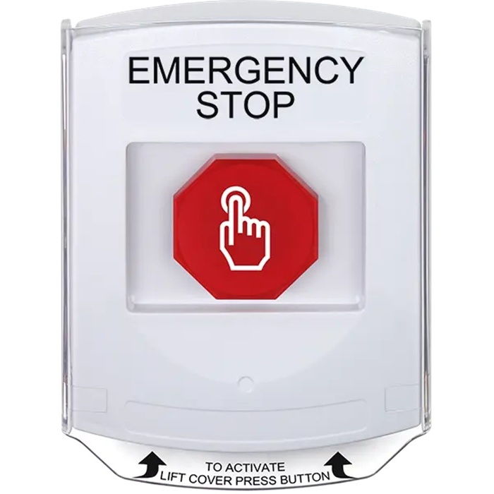G3A325ES-EN STI G3 Multipurpose Push Button No Camera White Shield Momentary Emergency Stop - English