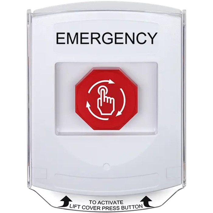 G3A329EM-EN STI G3 Multipurpose Push Button No Camera White Shield Turn-To-Reset Emergency - English