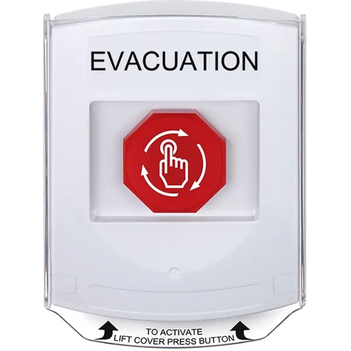 G3A329EV-EN STI G3 Multipurpose Push Button No Camera White Shield Turn-To-Reset Evacuation - English