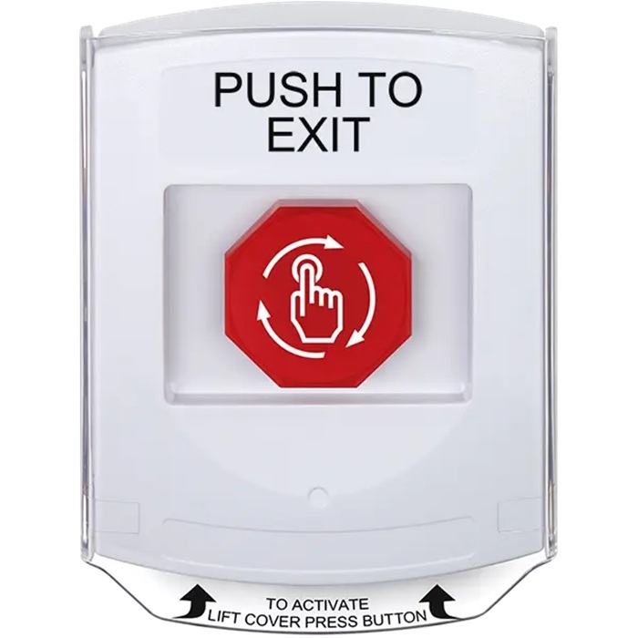 G3A329PX-EN STI G3 Multipurpose Push Button No Camera White Shield Turn-To-Reset Push To Exit- English