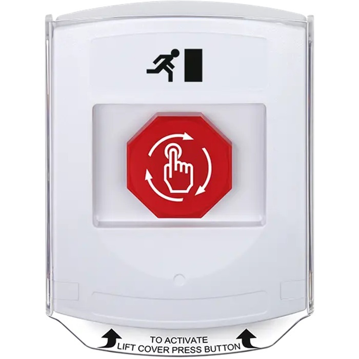 G3A329RM-EN STI G3 Multipurpose Push Button No Camera White Shield Turn-To-Reset Running Man Symbol - English