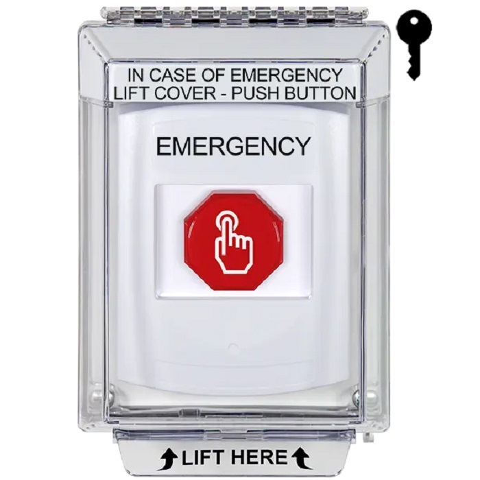 G3A332EM-EN STI G3 Multipurpose Push Button No Camera White 14010 Flush without Sound Key-To-Reset Emergency - English