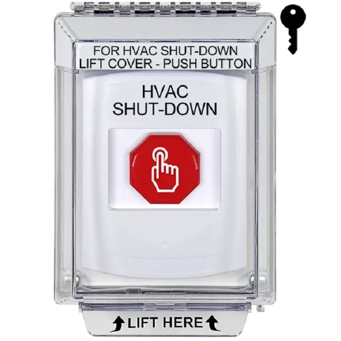 G3A332HV-EN STI G3 Multipurpose Push Button No Camera White 14010 Flush without Sound Key-To-Reset HVAC Shut-Down - English