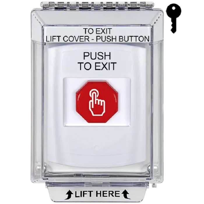 G3A332PX-EN STI G3 Multipurpose Push Button No Camera White 14010 Flush without Sound Key-To-Reset Push To Exit - English