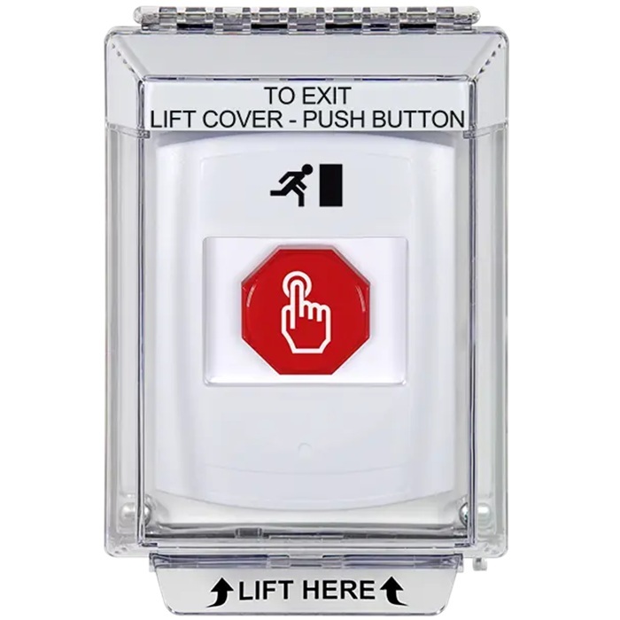 G3A335RM-EN STI G3 Multipurpose Push Button No Camera White 14010 Flush without Sound Momentary Running Man Symbol - English