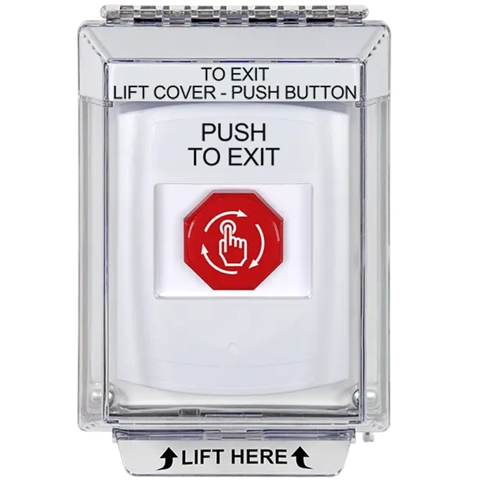 G3A339PX-EN STI G3 Multipurpose Push Button No Camera White 14010 Flush without Sound Turn-To-Reset Push To Exit - English